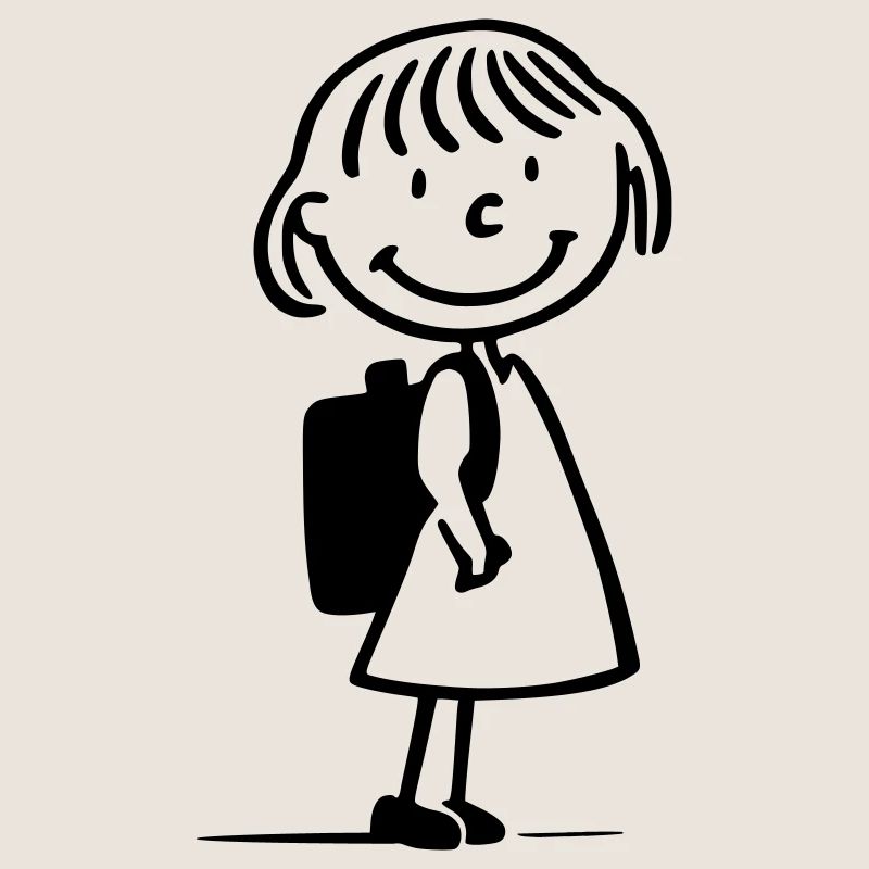 Comic-Mädchen Schulstart – Einschulung Design