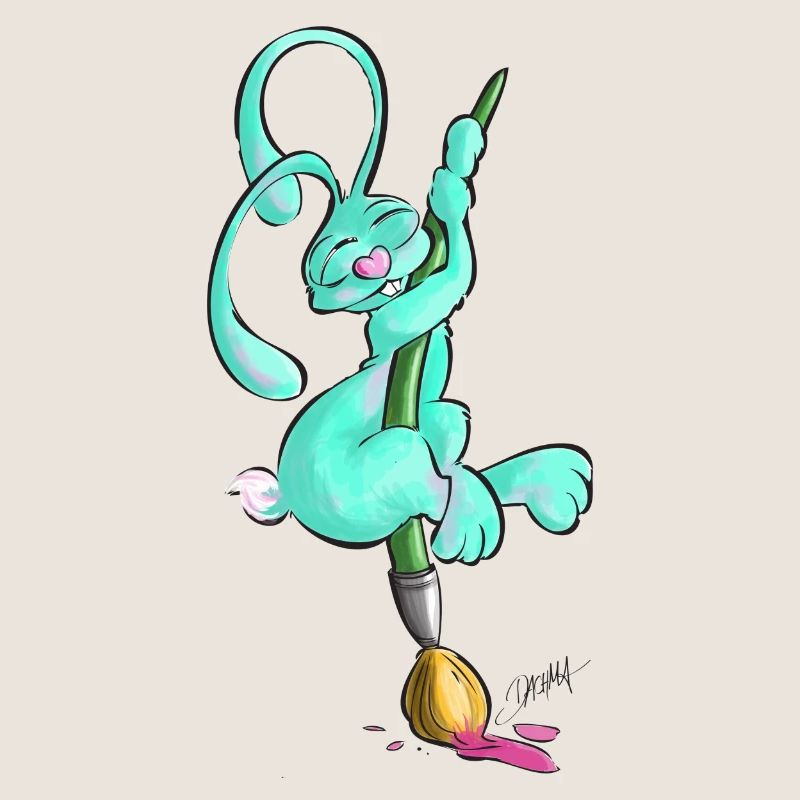 Zeichnerbunny mit Pinsel