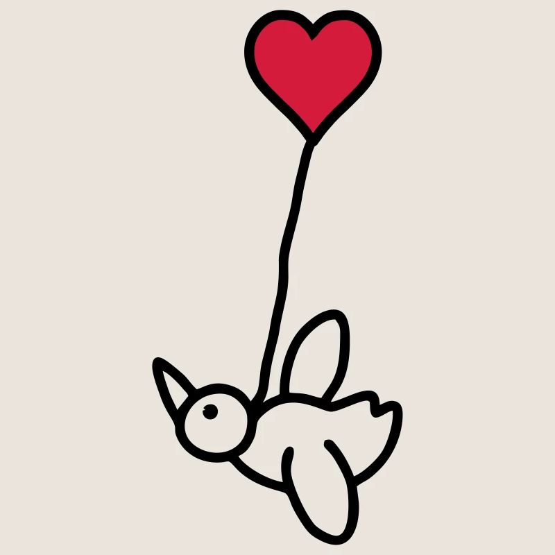 Vogel mit Herzballon - V2