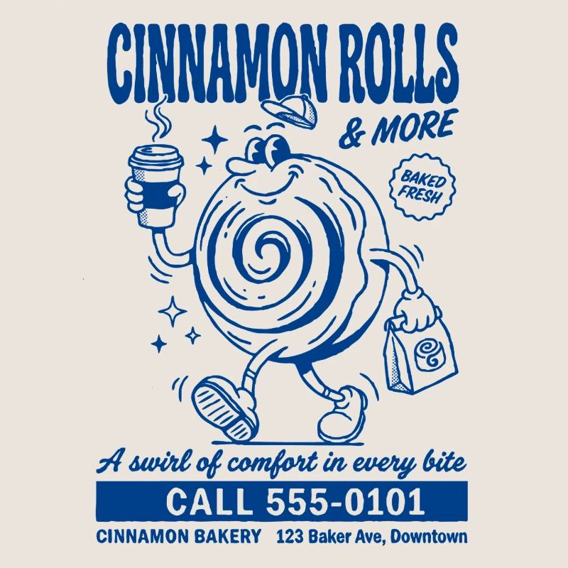 Retro Cinnamon Roll Bakery