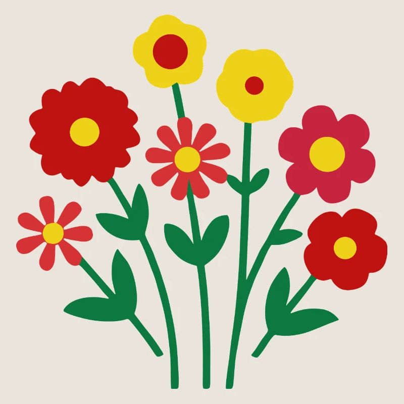 Fleurs colorées - Conception de fleurs joyeuses