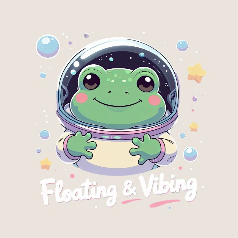 Floating & Vibing – Grenouille astronaute dans l’espace