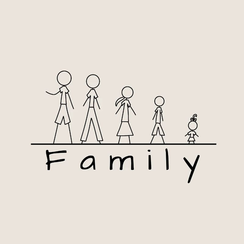 Strichmännchenfamilie
