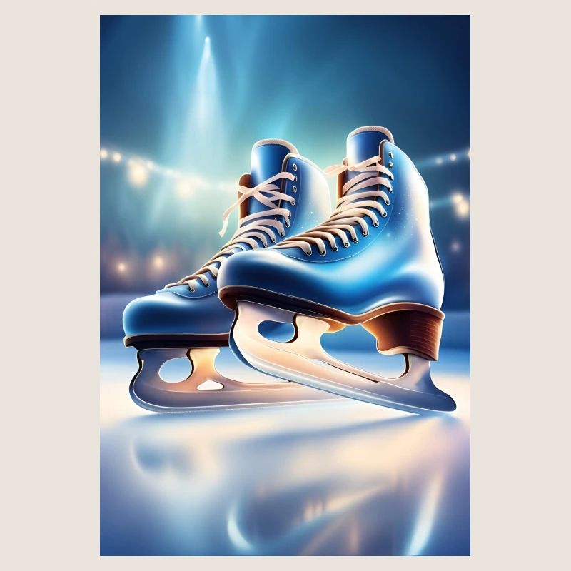 Blaue Schlittschuhe