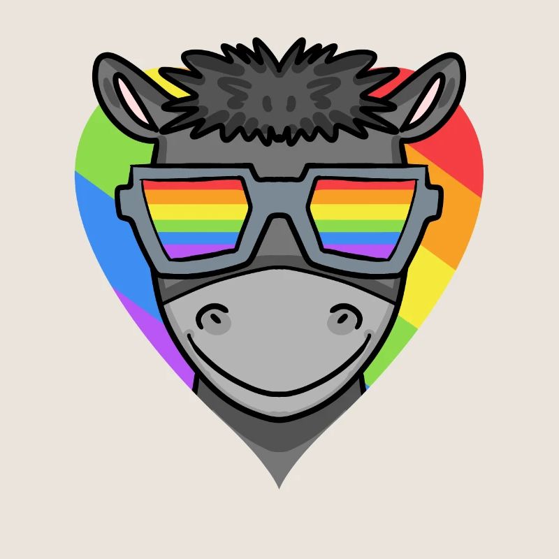 LGBT Tier Esel Regenbogen