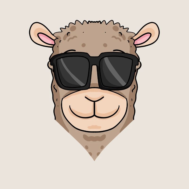 Cooles Lama mit Sonnenbrille