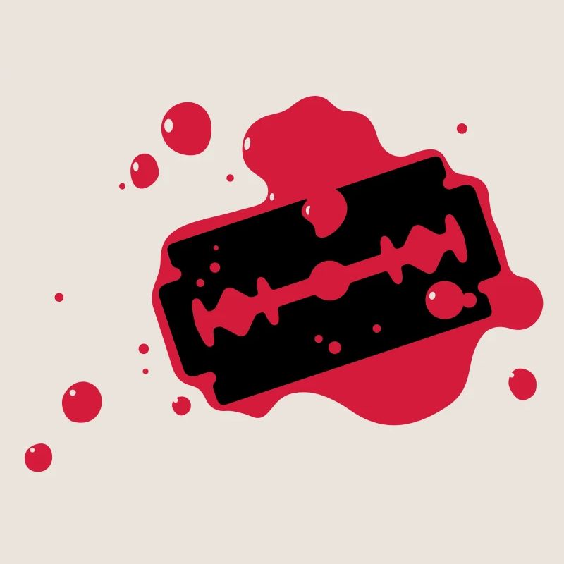 Rasierklinge mit Blut