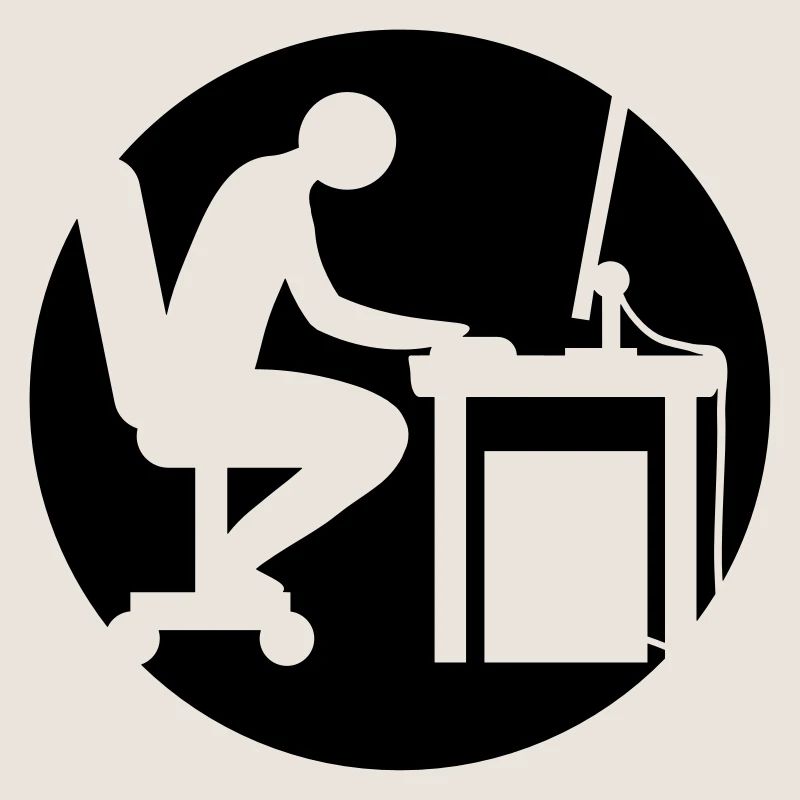 Computer Schreibtisch Nerd Logo