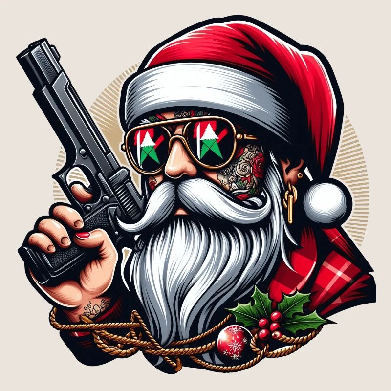 Santa mit Pistole