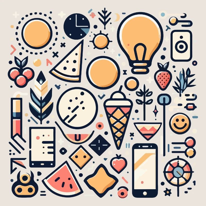 Bunte Icons und Symbole