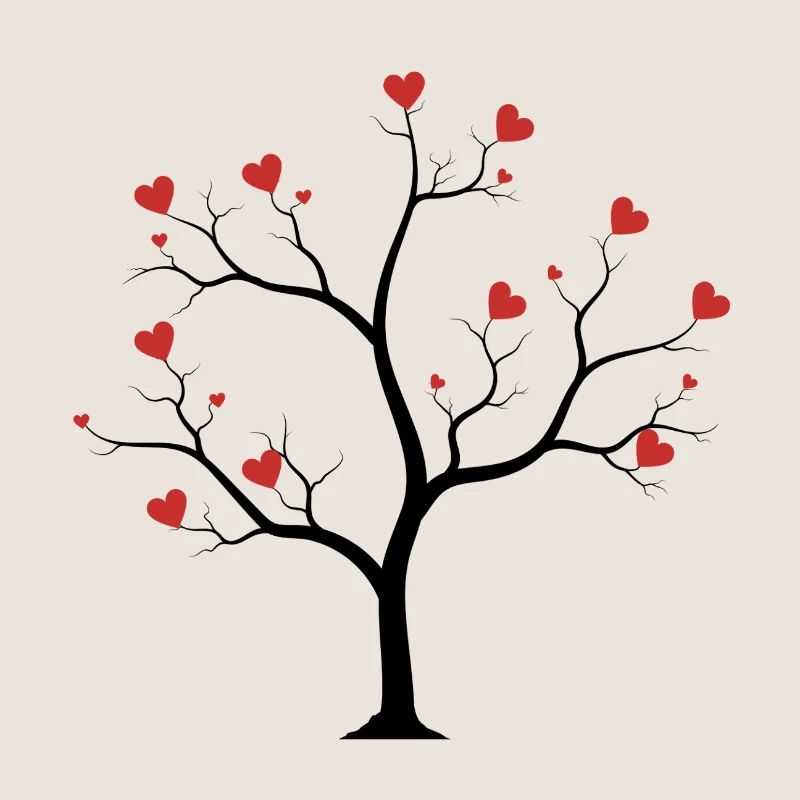 tree with hearts