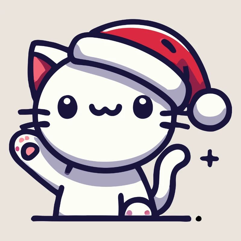 Katze mit Weihnachtsmütze