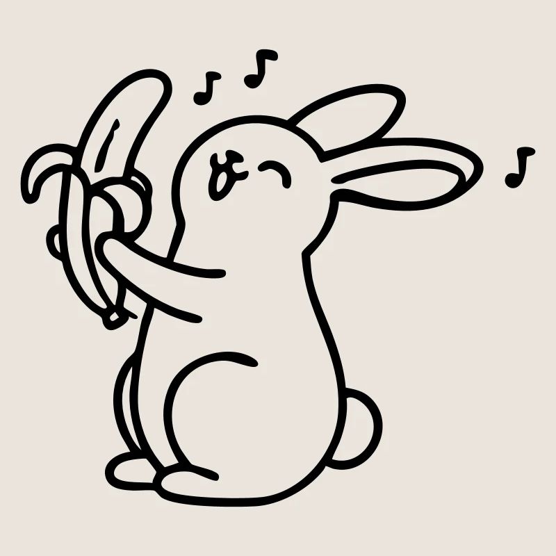 singender Hase mit Banane