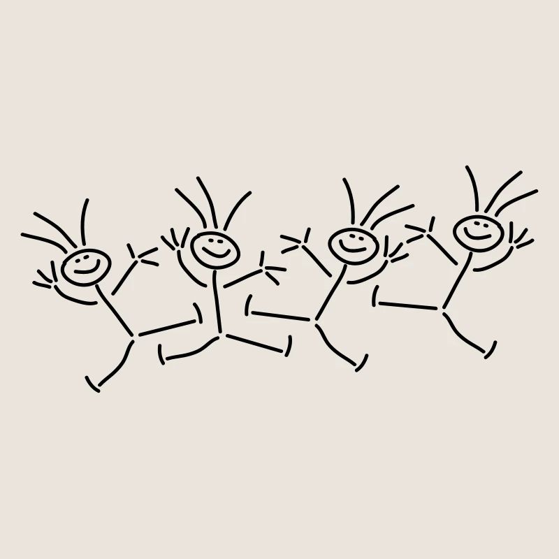 Happy Party Stick Figures