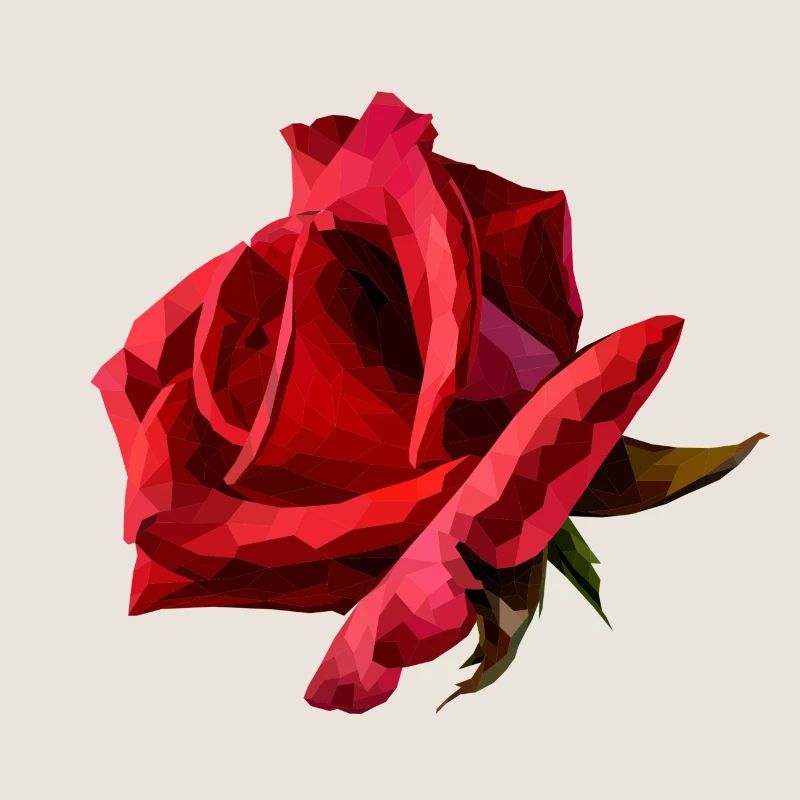 Rote Rose Polyart