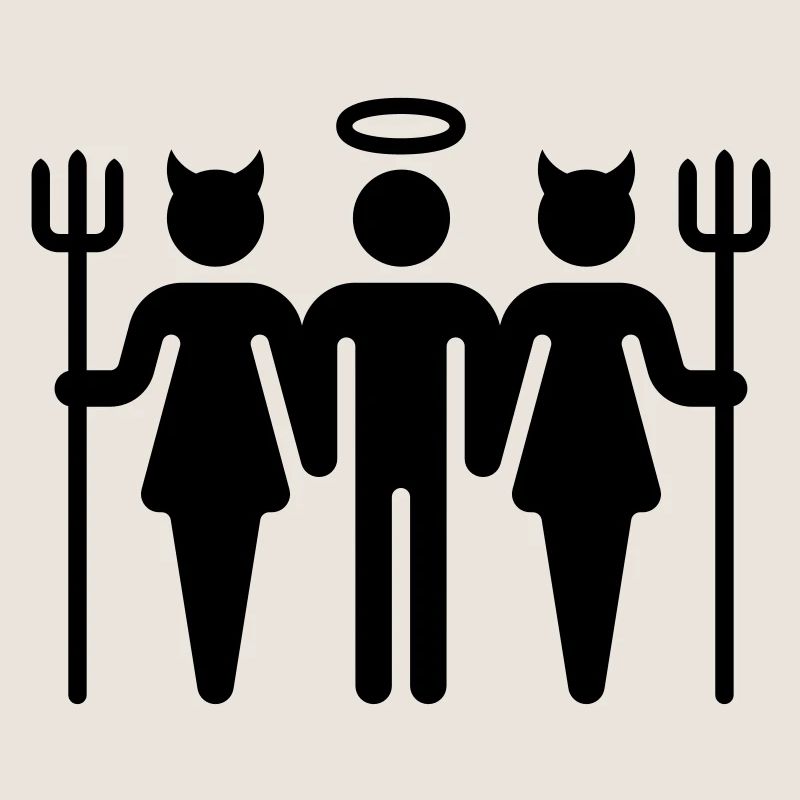 Devil-Cherub-Devil / Teufel-Engel-Teufel (M)