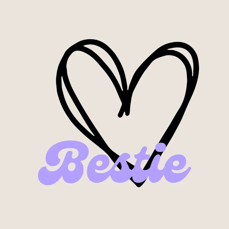 Bestie Herz lila - Freundschaft