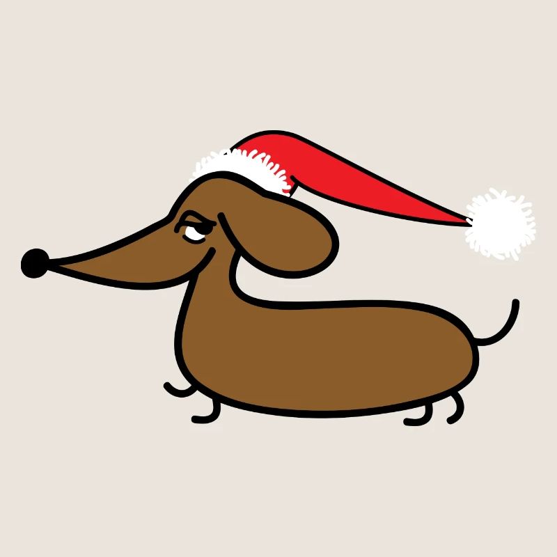 Dackel mit Weihnachtsmütze