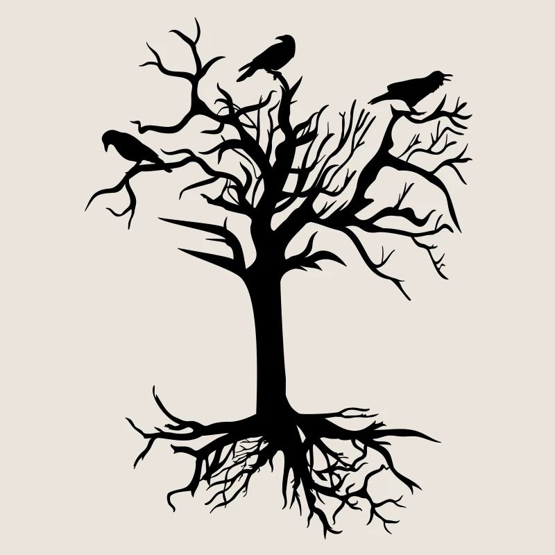 Raven Raven old tree mystical