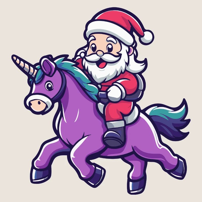 Einhorn Weihnachtsmann Cartoon