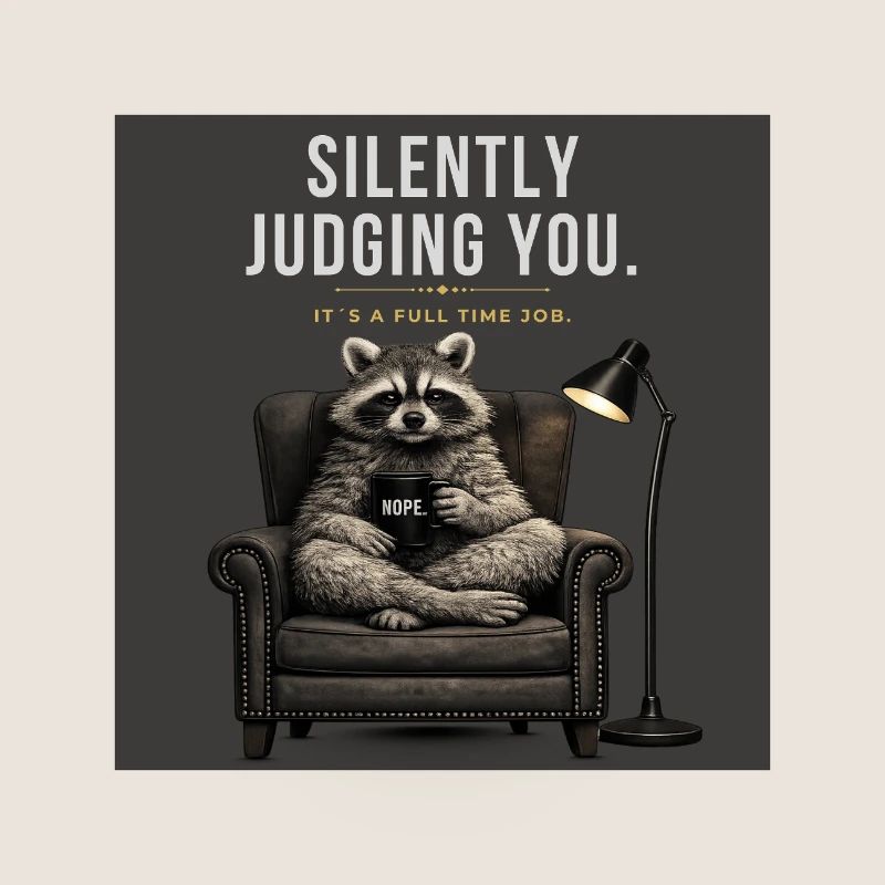 Silently Judging You Funny Raccoon