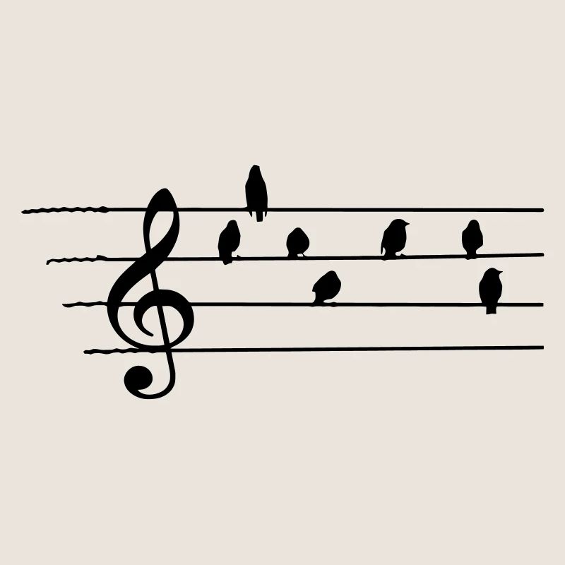 Music - Treble Clef - birds as notes