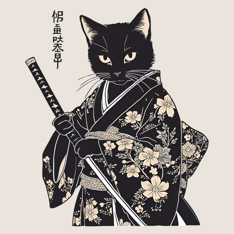 Samurai Katze – moderner japanischer Style