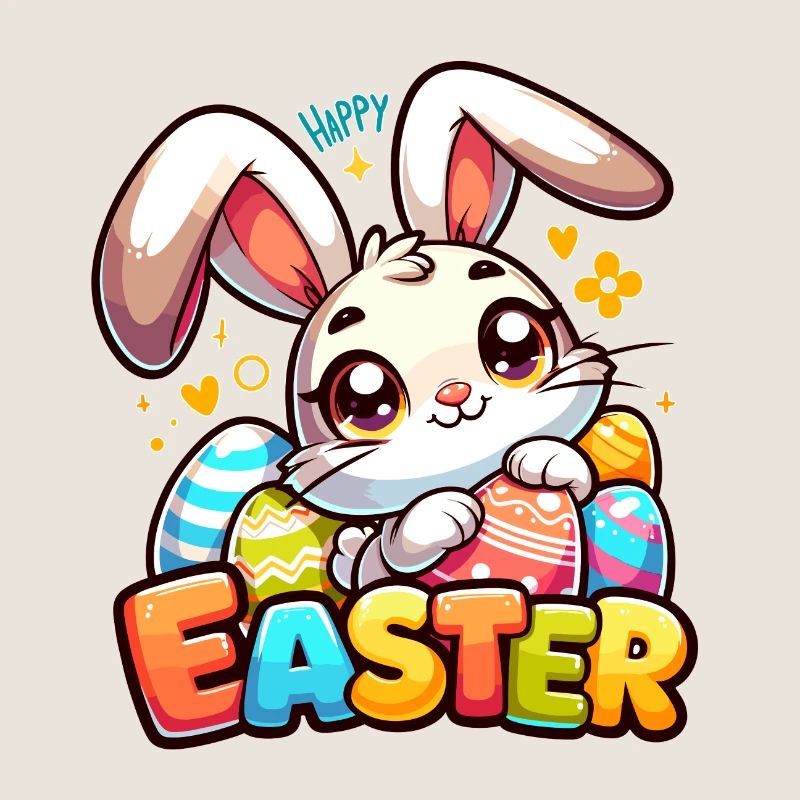 Happy Easter - Easter Bunny Illustration