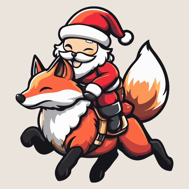 Fuchs Weihnachtsmann Cartoon