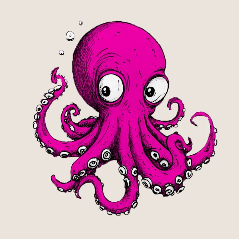 Octopus Drawing Pink
