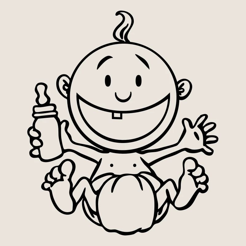 Le bébé rit.