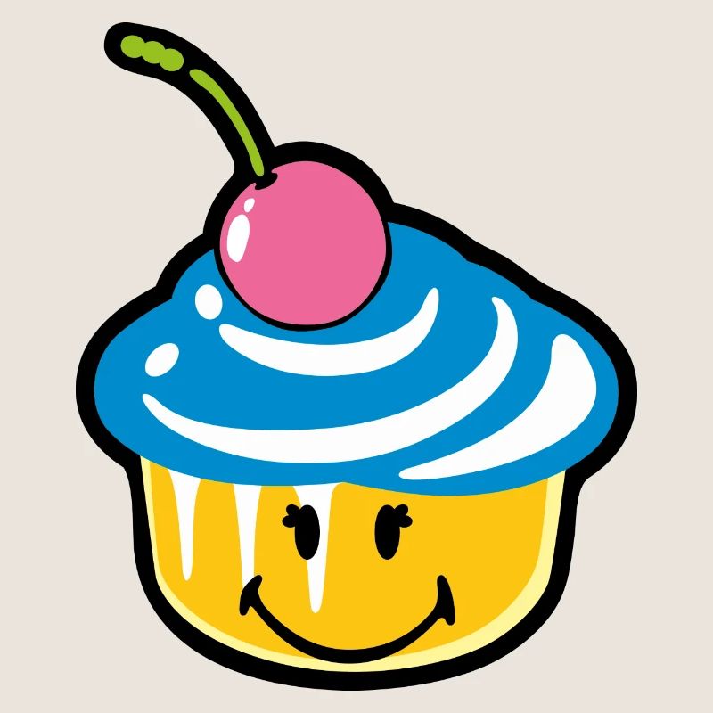 Smiley Kawaii Cupcake