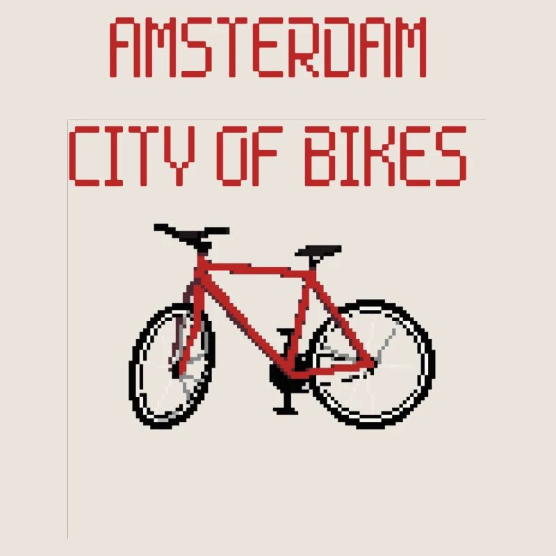 Amsterdam Fahrrad - Pixel Rot
