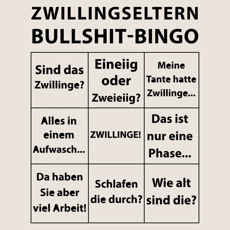 Zwillingseltern Bullshit-Bingo