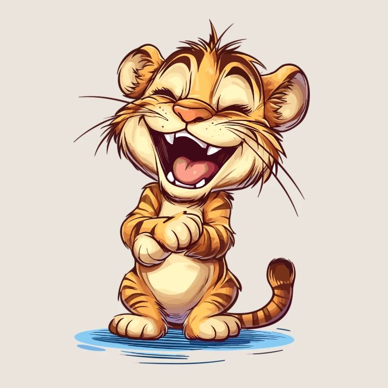 Lachender kleiner Tiger