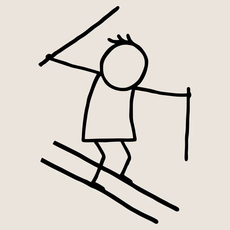 Skifahrer - Strichmännchen
