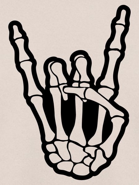 skull rock hand