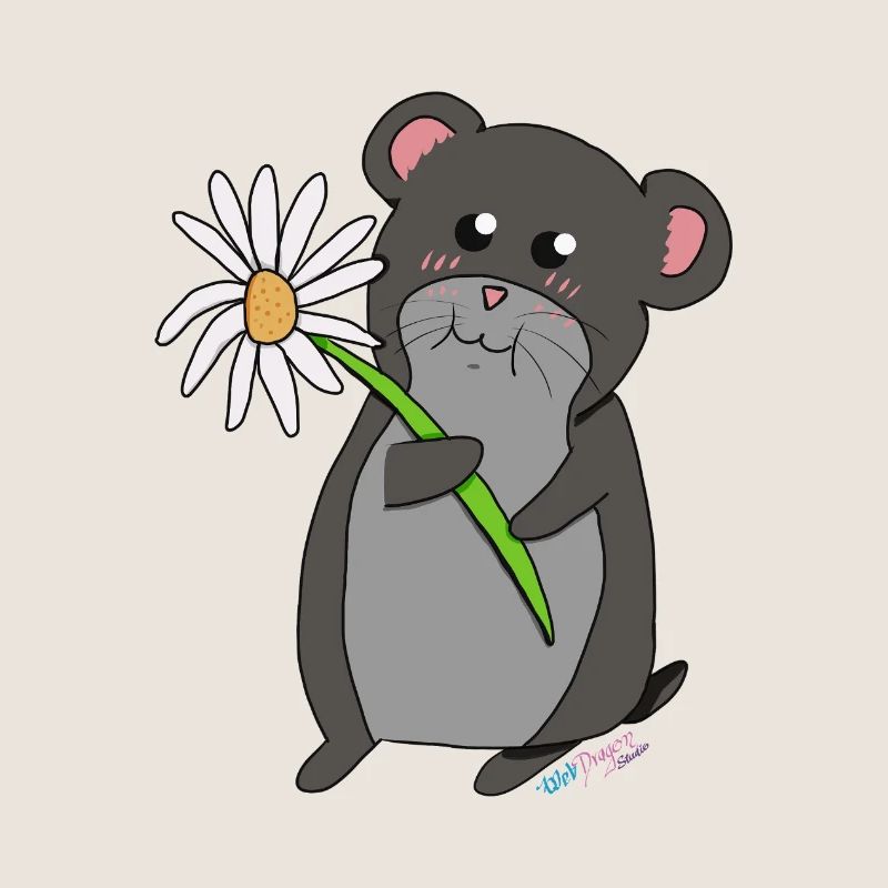 Hamster mit Blume