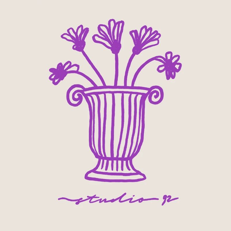 Vase à fleurs rétro – Studio 92 Art Print