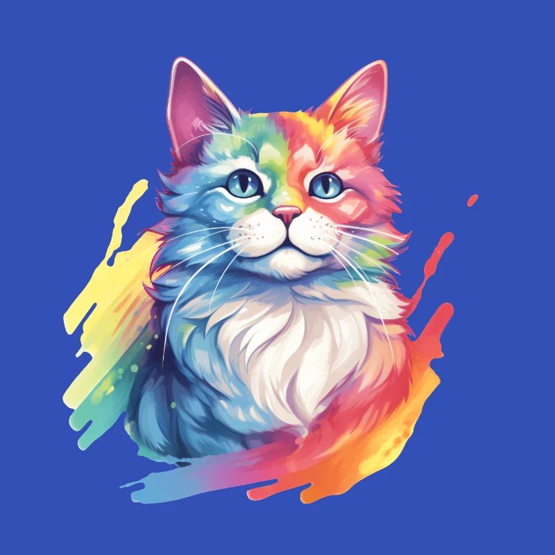 Rainbow Cat – Malerische Regenbogen-Katze