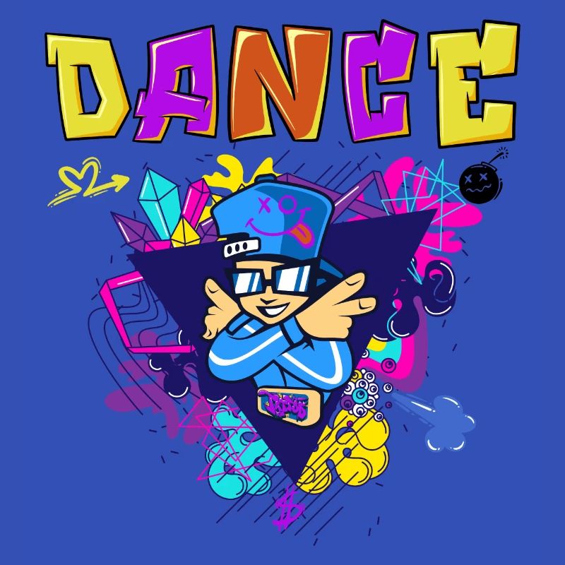 Vibranter Breakdance-Style Druckdesign