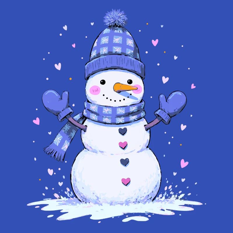 Niedlicher Schneemann mit Herz