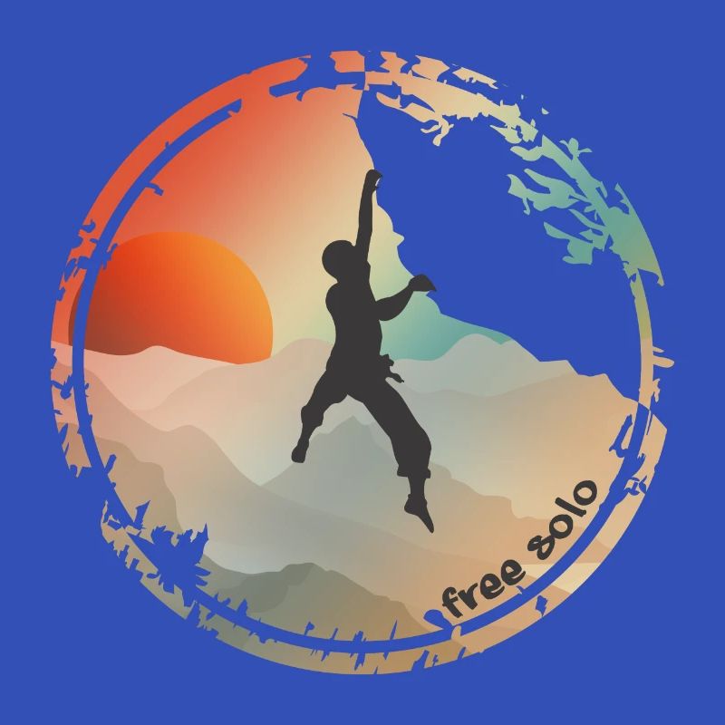 Kletterer free solo