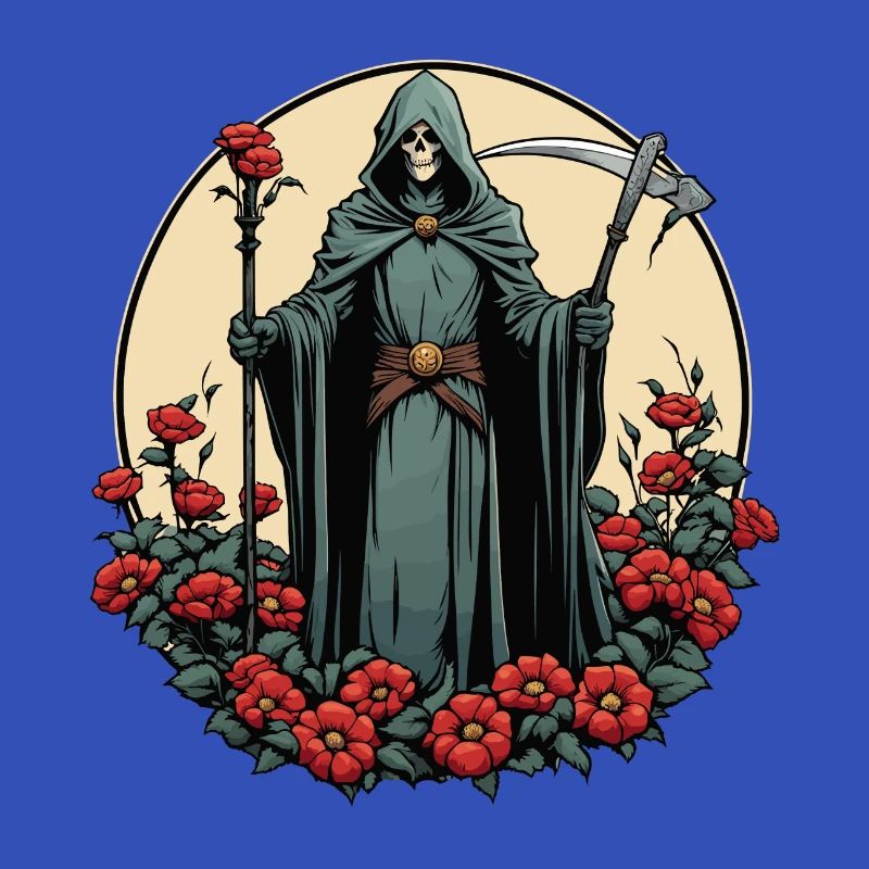 Sensenmann Blumen Illustration