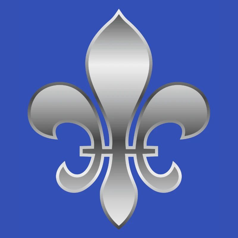 Fleur de Lys / Fleur de Lis Metallic-Silber-Look