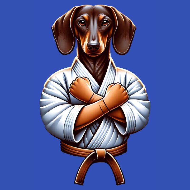 Karate Dachshund in Dobok