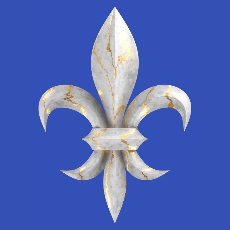 Fleur de Lys / Fleur de Lis Marmor mit Goldadern