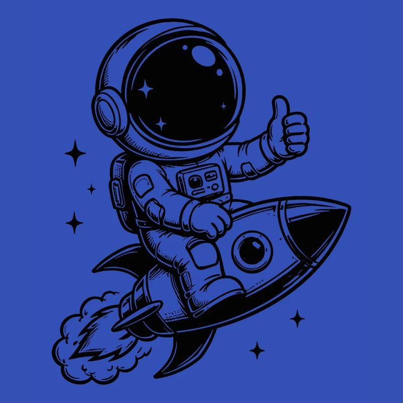 Astronaut on rocket space adventure