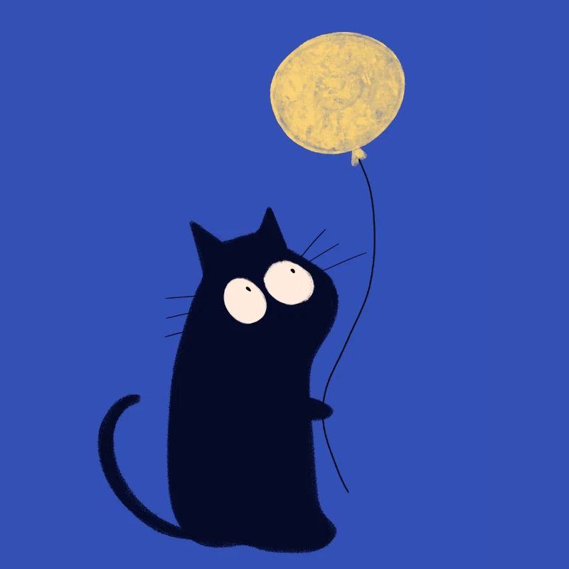 Katze mit Luftballon