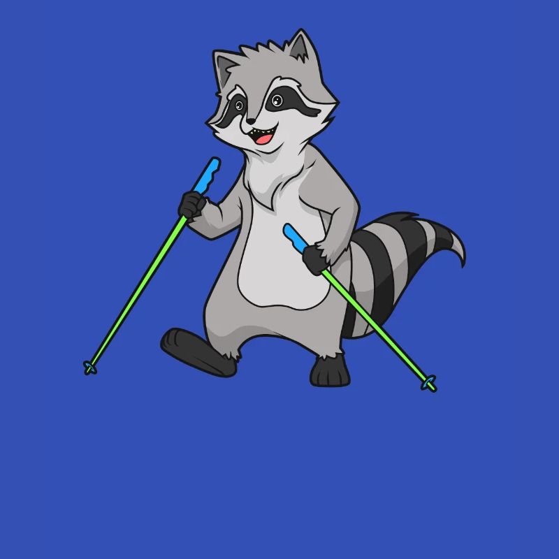 Nordic Walking Comic Waschbär